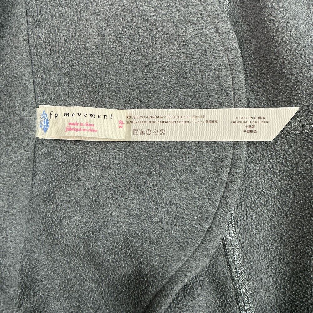 FP Movement Fleece Warm Up Jacket S Gray Zip Front High Collar Athleisure Cozy - Picture 11 of 13